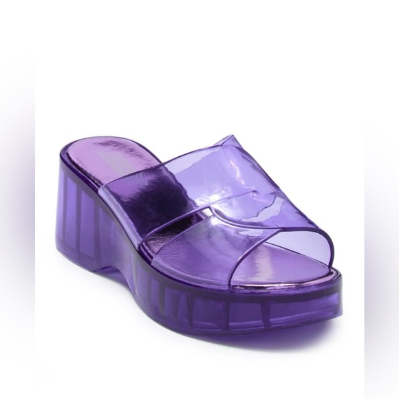 jeffrey campbell platform jelly sandal - clear purple - 8 - Picture 3 of 7